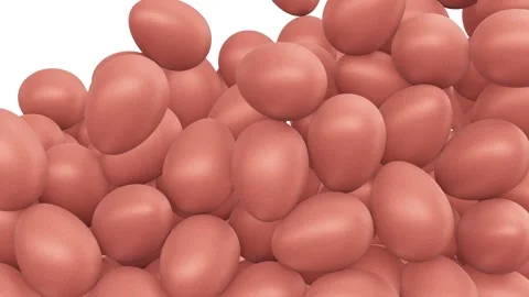 Brown chicken eggs falling from the top filling up the volume Stock Footage 270341925