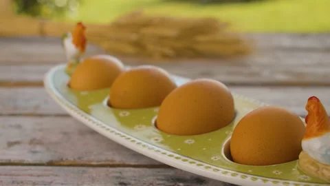 Brown chicken eggs Stock Footage 137808057