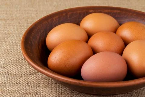 The brown chicken eggs Stock Photos