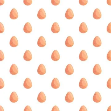 Brown chicken eggs seamless pattern repeating background Stock Illustration