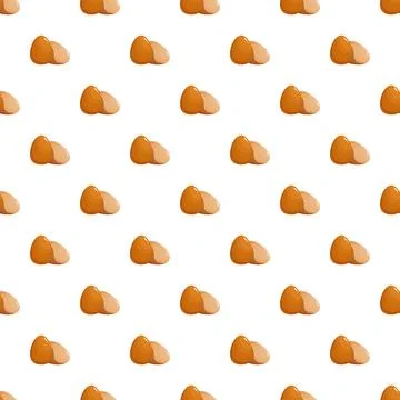 Brown chicken eggs seamless pattern repeating background Stock Illustration