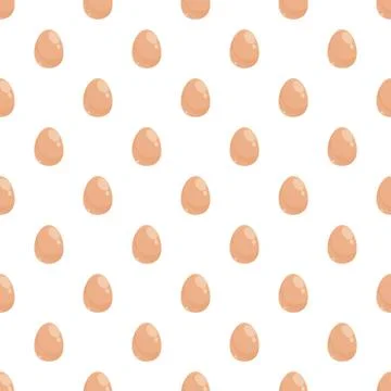 Brown chicken eggs seamless pattern repeating background 스톡 일러스트