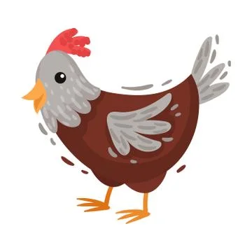 Brown chicken. Vector illustration on a white background. Stock Illustration