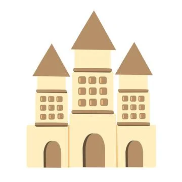 Brown children's lock, vector lock in flat style, castle Stock Illustration