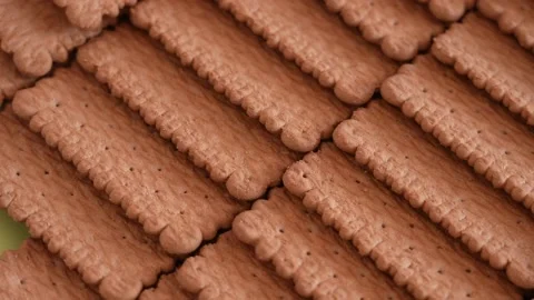 Brown chocolate biscuits cookies isolated. Abstract food video background Stock Footage 194137934