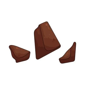Brown chocolate chunks Stock Illustration