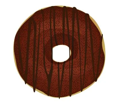 Brown chocolate decorated donuts Stock Illustration