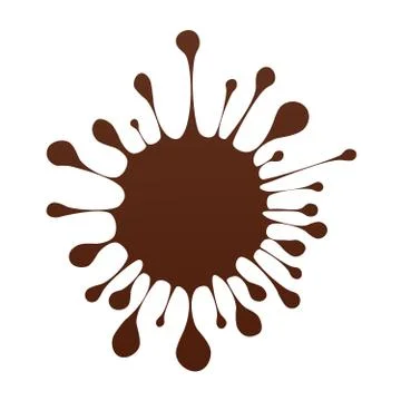 Brown chocolate splash, drop on white background. Stock Illustration