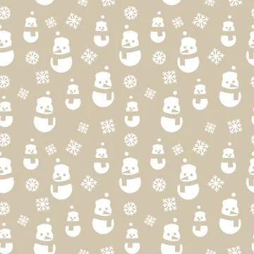 Brown Christmas Snowman seamless pattern background 스톡 일러스트