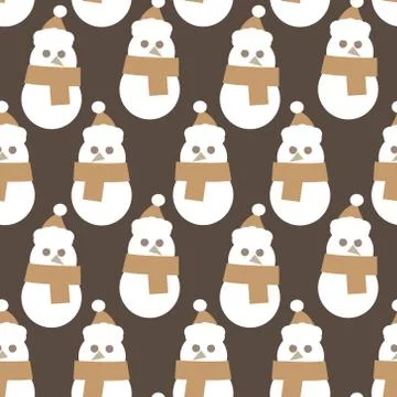 Brown Christmas Snowman seamless pattern background Illustrazione stock