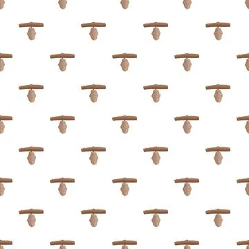 Brown chrysalis cocoon pattern on isolated white background イラスト素材