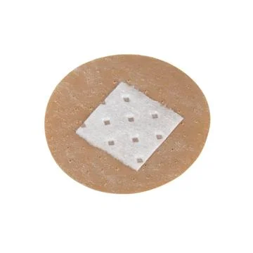 Brown circle elastic plaster sticky isolated on the white background Stock Photos