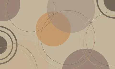 Brown circles outlines shape multi overlap pattern style pastel color abstr.. Illustrazione stock