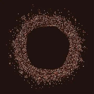 Brown circular dotted frame Illustrazione stock