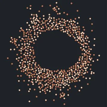 Brown circular dotted frame Illustrazione stock