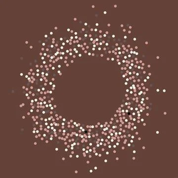 Brown circular dotted frame 스톡 일러스트