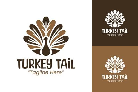 Brown Circular Turkey Tail Logo Design for Rustic Branding イラスト素材