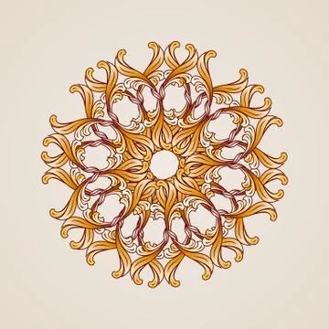 Brown circular vector element Stock Illustration