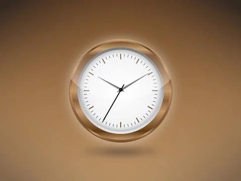 Brown clock vector illustrator Illustrazione stock
