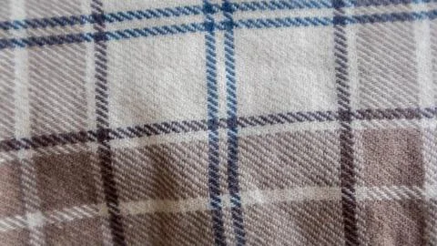 Brown cloth texture with gingham as a background Stock Photos