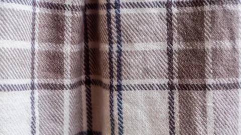 Brown cloth texture with gingham as a background Stock Photos