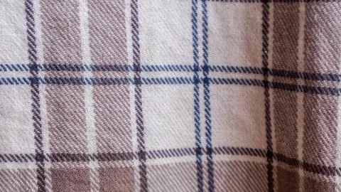Brown cloth texture with gingham as a background Stock Photos