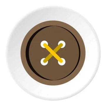 Brown clothing button icon circle Stock Illustration