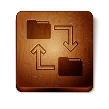 Brown Cloud storage text document folder icon isolated on white background Stock Illustration