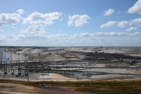 Brown coal open-cast mining at Inden, Germany. Timelapse Stock Footage 109037248