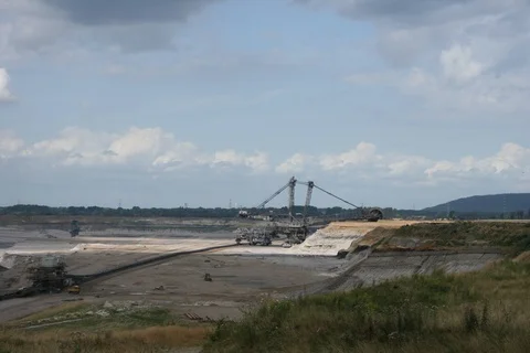 Brown coal open-cast mining at Inden, Germany. Timelapse Stock Footage 109161286