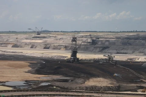 Brown coal open-cast mining at Inden, Germany. Timelapse Video stock 109167661