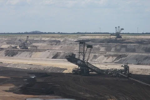 Brown coal open-cast mining at Inden, Germany. Timelapse Stock Footage 109169036