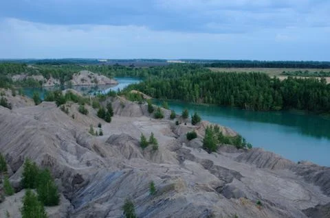 Brown coal open pit Stock Photos