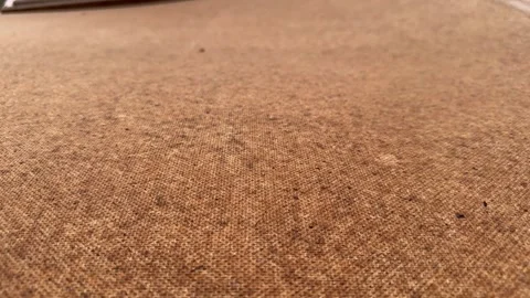 Brown coarse fabric texture with visible weave, closeup view Stock Footage 341830352