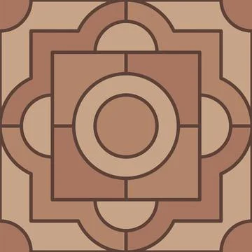 Brown cobblestone tile with contrasting pattern Stock Illustration