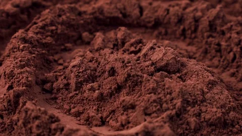 Brown cocoa powder texture circle rotation close up 스톡 동영상 268853095
