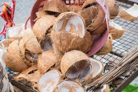 Brown coconut shell Foto stock