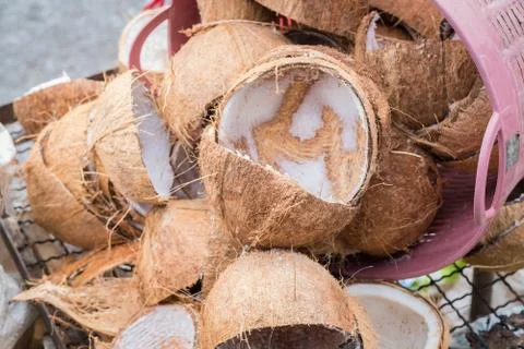 Brown coconut shell Stock Photos