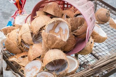 Brown coconut shell Foto stock