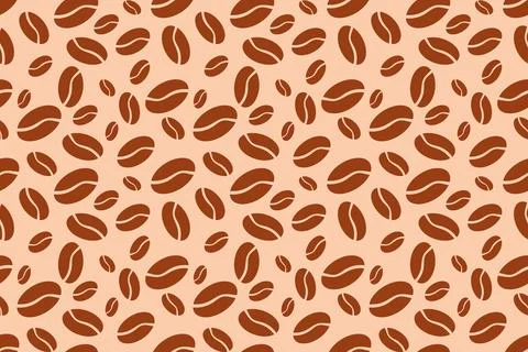 Brown coffee background pattern in flat style, coffee beans. イラスト素材