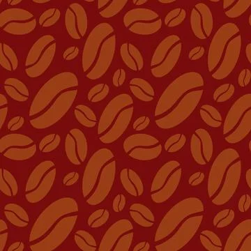 Brown coffee background pattern in flat style, coffee beans. イラスト素材
