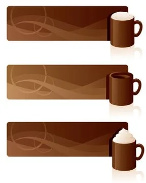 Brown coffee banners Stock Illustration