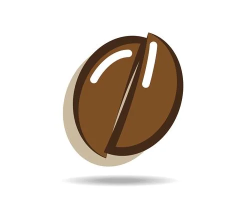 Brown coffee bean. Bar cafe logo. Stock Illustration