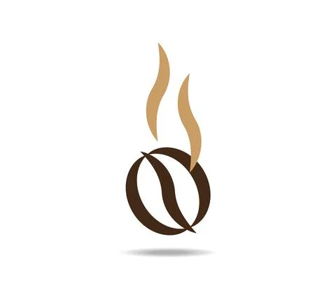 Brown coffee bean. Bar cafe logo. Stock Illustration