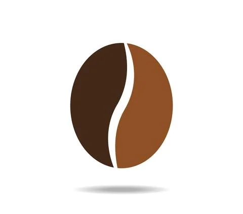Brown coffee bean. Bar cafe logo. Stock Illustration