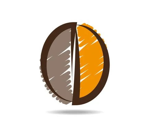Brown coffee bean. Bar cafe logo. Stock Illustration