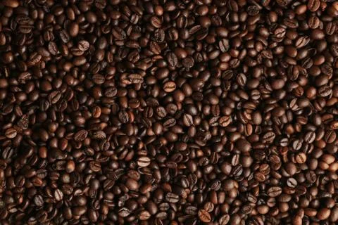Brown coffee beans for background and texture close-up Foto stock