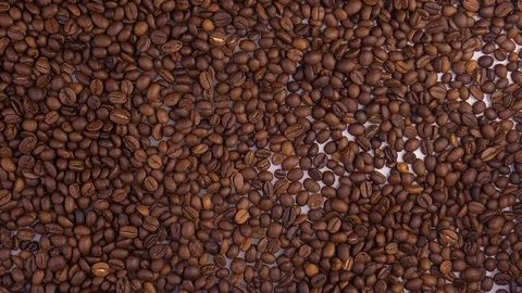 Brown coffee beans, of coffee beans for background and texture Video stock 124637104