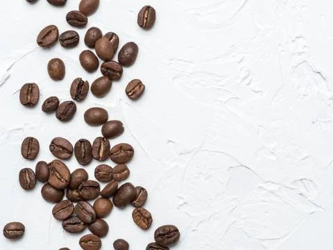 Brown coffee beans with copy space 스톡 사진