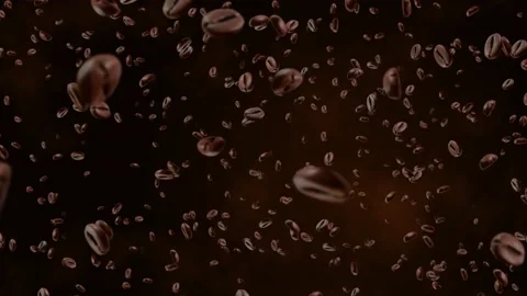 Brown Coffee Beans falling in slow motion. Green Screen Loop Animation Stock Footage 157992609